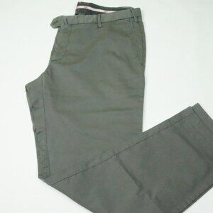 Isaia Tinto Slim Gray Cotton Blend Casual Mens Chino Pants 54R EU NEW